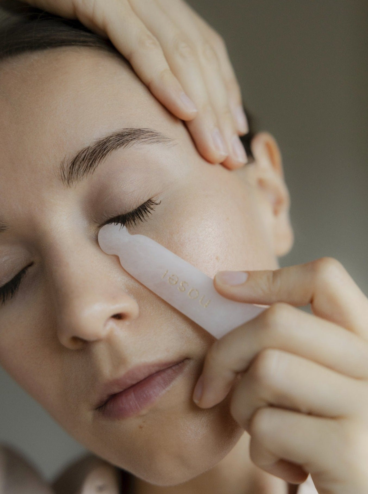 Espátula Gua Sha de cuarzo rosa - Nasei