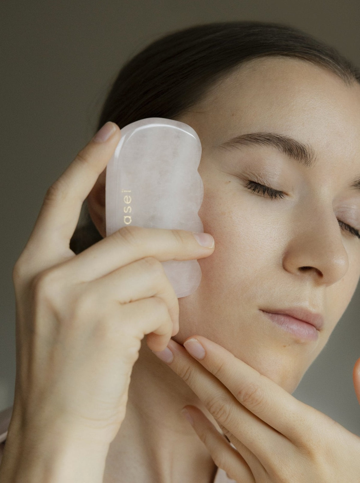 Gua Sha de cuarzo rosa